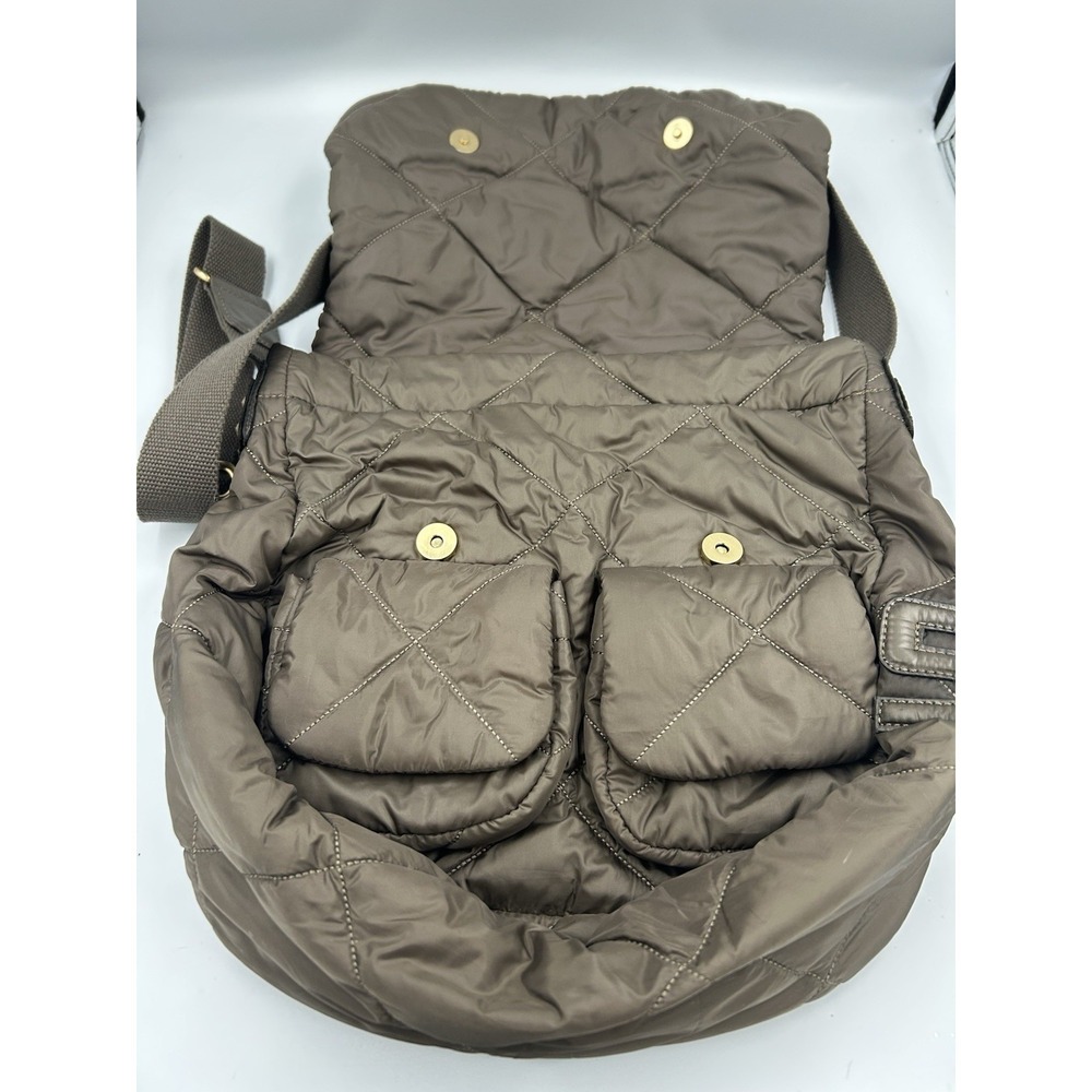 Sonia Rykiel Brown Quilted Shoulder/Crossbody Bag Gold Hardware Zip Snap Pockets - Picture 5 of 14